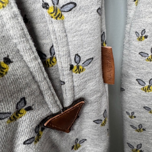 Naketano Gray Hoodie with Bee Pattern - Picture 5 of 9